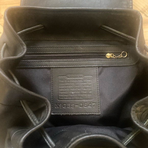 🎀 Super Rare Vintage Coach Retro Classsic Black Leather Backpack EUC   Spacious - Picture 5 of 9